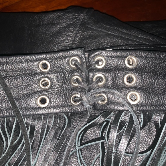 FMC Leather Chaps with fringe 2X - Picture 4 of 6